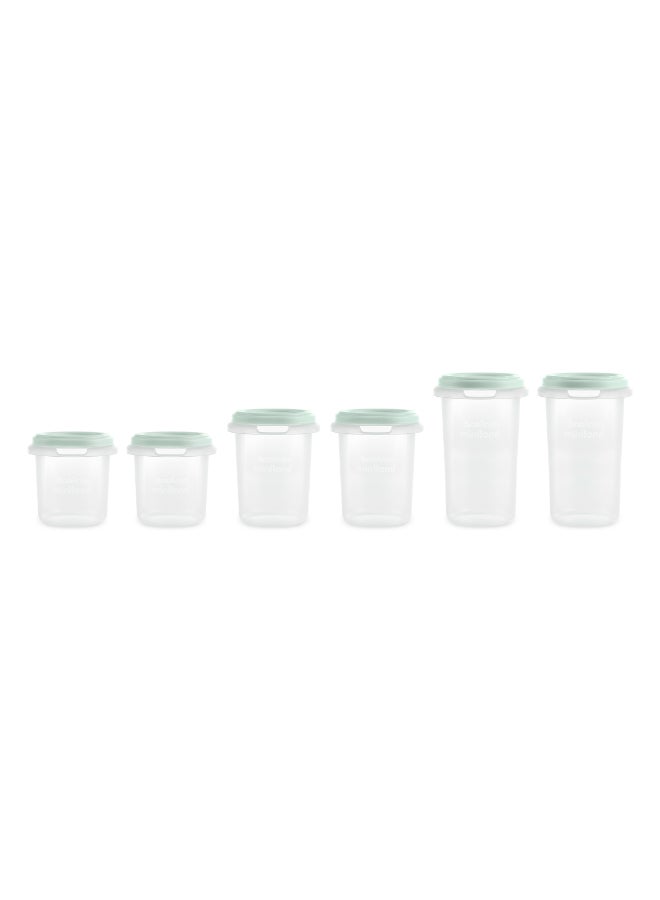 Miniland Hermisized Mint Airtight Baby Food Storage Containers (Set of 6 – Assorted Sizes) - Image 2