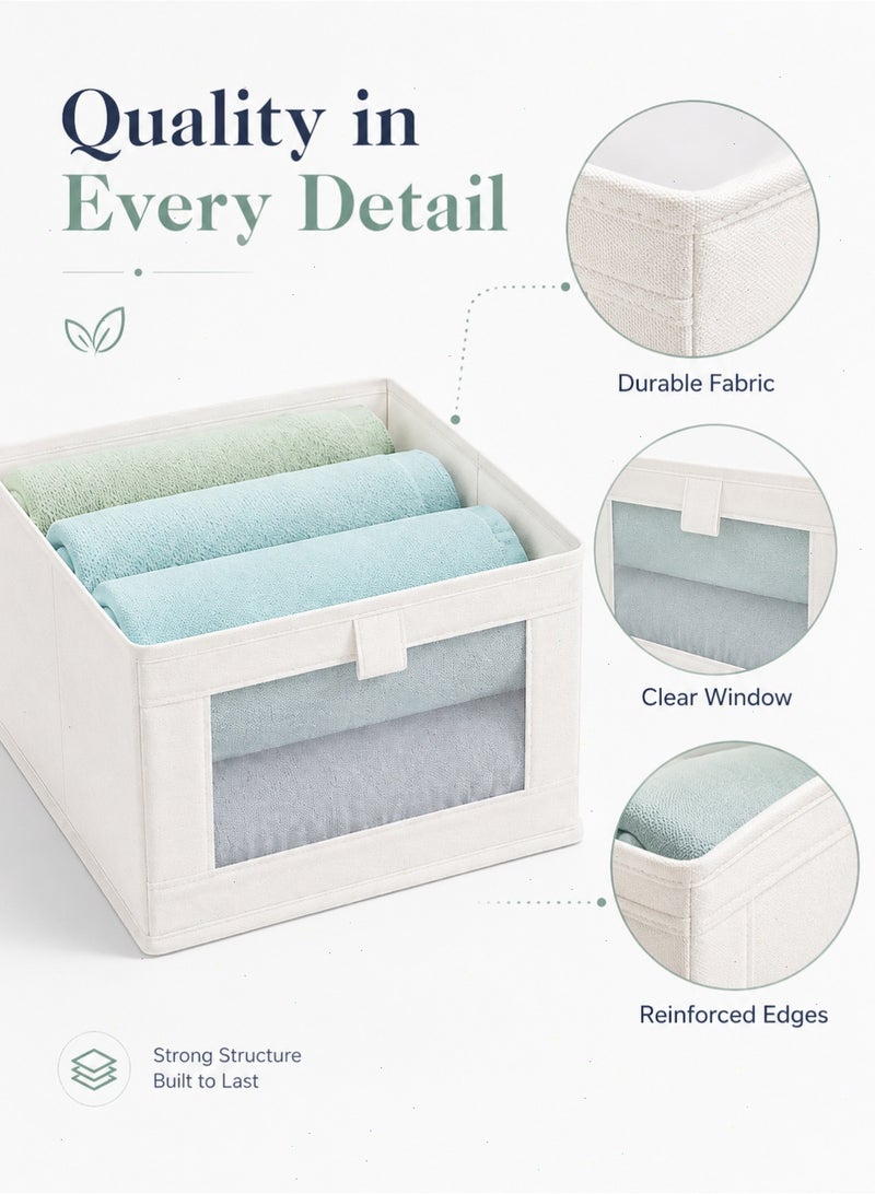 Yoawllty Wardrobe Clothes Organizer, 4 Packs Foldable Visible Drawer Closet Organizers with Mesh Window and Handle, Washable Drawer Box for Clothing, T-Shirt, Pants, Toys & Books - Image 5