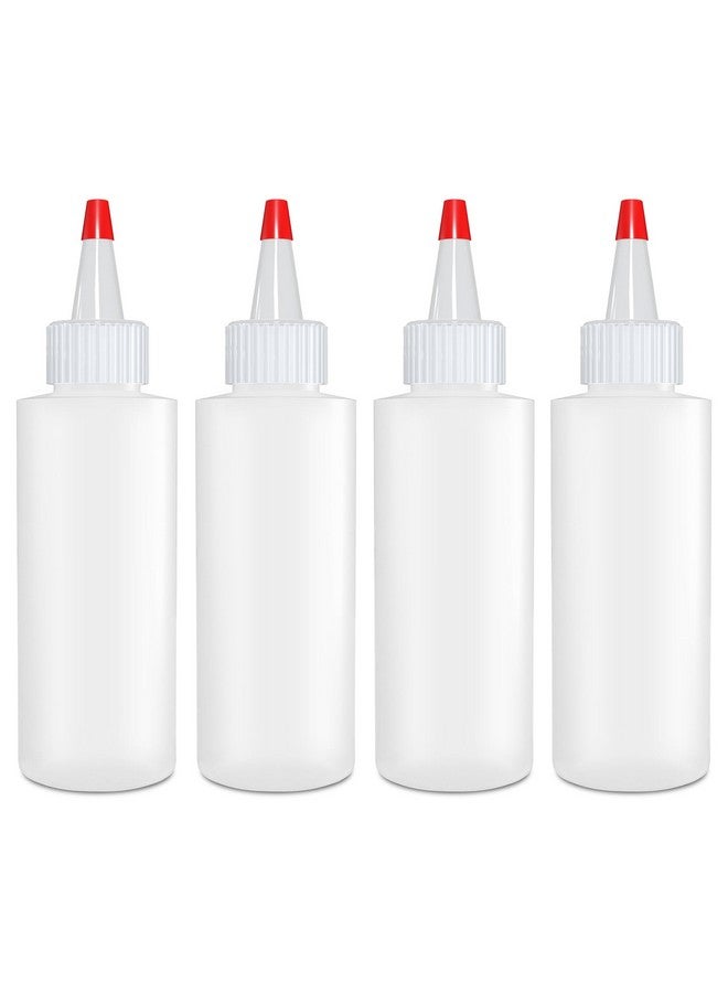 BRIGHTFROM Condiment Squeeze Bottles, 4 Oz Empty Squirt Bottle, Red Top Cap, Leak Proof - For Ketchup, Mustard, Syrup, Sauces, Dressing, Oil, Arts & Crafts, Bpa Free Plastic - 4 Pack - Image 1