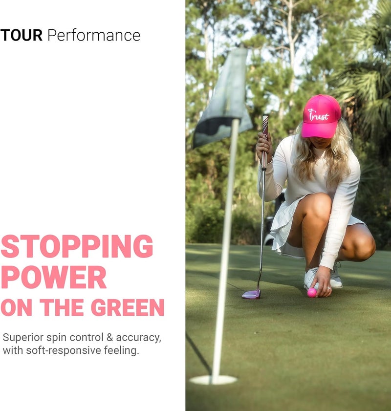 Trust Golf Balls - Aurora & Rosa Crystal Urethane Series | Eye-Catching & Easy to Spot | Maximum Distance, Soft Feel, Straight Flight, & Greenside Control | Blue, Orange, Pink, Yellow | 12 or 48 Balls - Image 4