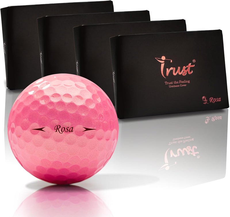 Trust Golf Balls - Aurora & Rosa Crystal Urethane Series | Eye-Catching & Easy to Spot | Maximum Distance, Soft Feel, Straight Flight, & Greenside Control | Blue, Orange, Pink, Yellow | 12 or 48 Balls - Image 1