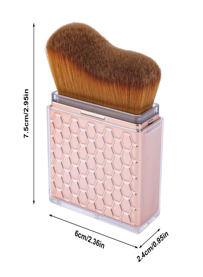 Gosknor Retractable Self Tanning Brush with Cover, Self Tanner Kabuki Bronzer Makeup Applicator for Blending Tan Liquid Foundation Sunscreens Body Face Leg Arm (Rose Gold) - Image 2