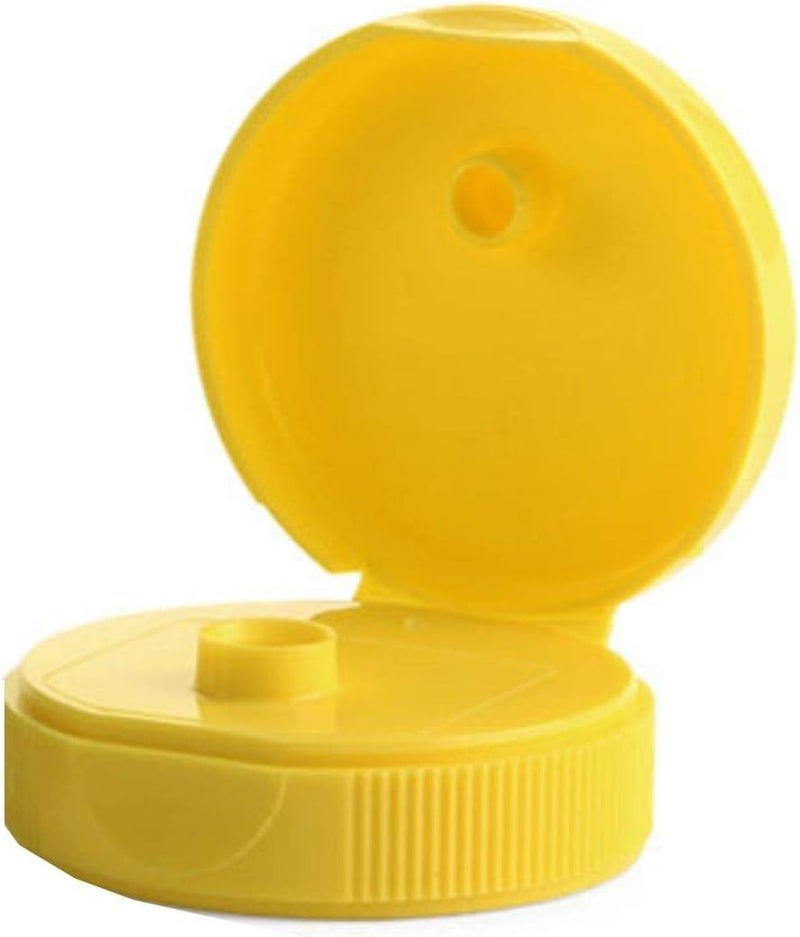 Kelkaa Yellow Flip Top Caps, 38mm Neck, 400 Thread, 0.25" Orifice, Reusable, Food Safe, Pack of 12, Ideal for Kitchen, Craft/DIY, Made in USA - Image 4