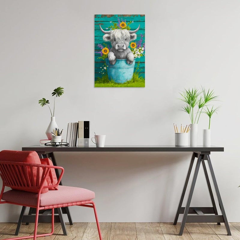 Artinhand ألغاز تركيب رائعة للبالغين مكونة من 300 قطعة: بقرة هايلاند مزرعة مع زهور - ألغاز للبالغين، هدية لعبة، ديكور عائلي، ألغاز للأطفال - Image 3