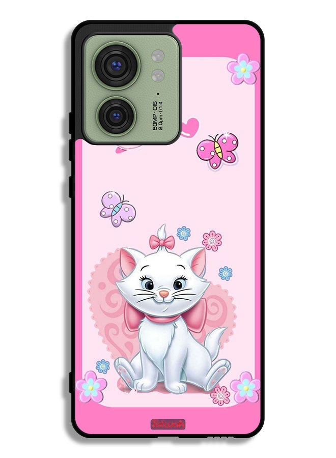 Tolwak Motorola Edge 40 Protective Case Cover Cute Lady Cat - Image 1