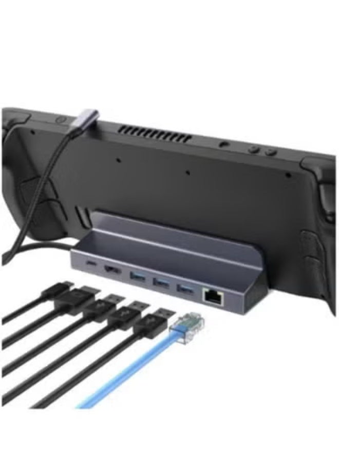 هوب USB-C 6 في 1 – تحويل USB-C إلى 4 منافذ USB وHDMI 4K وشحن سريع 100W ومنفذ إيثرنت - Image 1