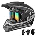 Cutey Youth Kids Motocross Helmet Adult ATV Dirt Bike Helmet OffRoad BMX 4Wheeler Full Face Motorcycle Helmet WGoggles Gloves Mask DOT Approved Gray L - Image 2