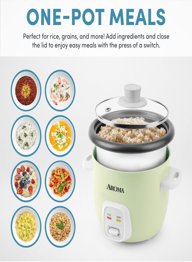 AROMA® Mini Rice Cooker, 2-Cup (Uncooked) / 4-Cup (Cooked), Grain Cooker, Soup Maker, Oatmeal Cooker, Auto Keep Warm, 1 Qt, Light Green - Image 4
