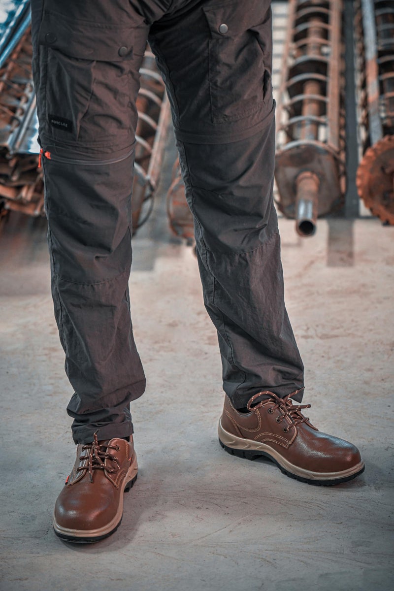 Karam FS61 Brown Leather Safety Shoes for Men | Double Density with Steel Toe | Antistatic, Anstislip, Oil & Heat Resistant | Size-09 - Image 5
