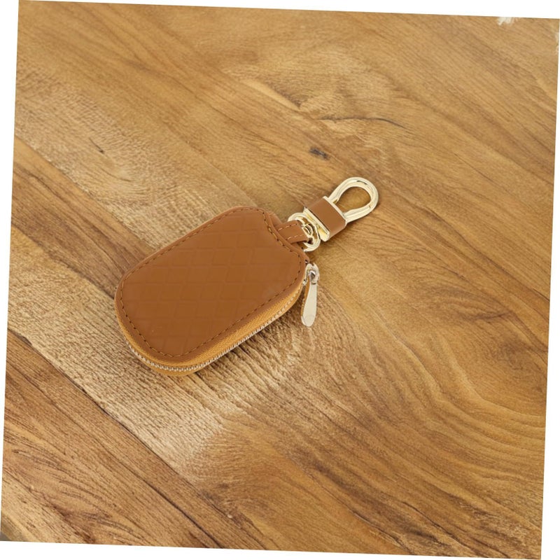 Leather Car Key Fob Case Universal Metal Key Cover Stylish Holder Pouch - Image 5