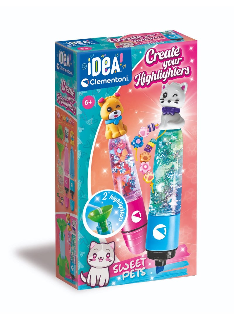 Clementoni كليمنتوني فكرة اصنع هايلايتر حيواناتك الأليفة اللطيفة | افعلها بنفسك | مجموعة حرف يدوية | تعليمية وتعلمية | هدية إبداعية للأطفال والبالغين - Image 1