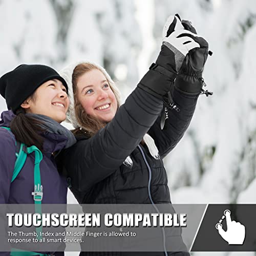 MCTi Ski Gloves,Winter Waterproof Snowboard Snow 3M Thinsulate Warm Touchscreen Cold Weather Women Gloves Wrist Leashes - Image 5