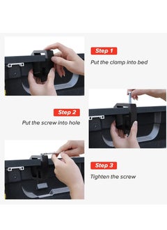 KASTWAVE 4 PCS Mounting Clamps Ladder Rack Clamps Truck Cap Topper Camper Shell, for CHEVY Silverado Sierra 1500/2500/3500; DODGE, Ram 1500/2500/3500, F150 F250, MITSUBISHI, TOYOTA(Black)  - Image 3