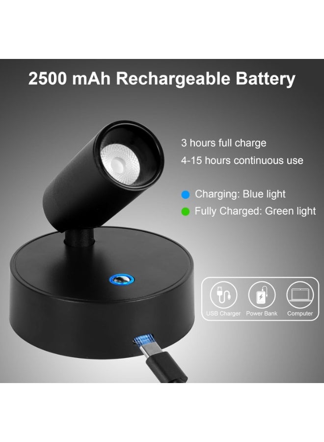 Wireless Spot lights Indoor Rechargeable Uplighting Indoor with Timer＆Dimmable 3CCT Tree Lights Indoor Battery Operated LED Spotlight Accent Up lights Indoor for Plant Artwork Plant - Black - Image 5