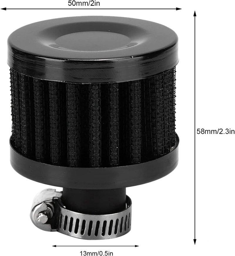 أكوزون فلتر هواء، Akozon 13mm 0.5inch فلتر هواء صغير مدخل تهوية تنفس علبة المرافق ملحق سيارة عالمي (أسود) خفيف الوزن ومتين في نفس الوقت - Image 4