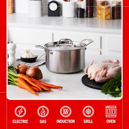 Heritage Steel x Eater 5 Quart Sauce Pot with Lid | Made in USA | 5-Ply Fully Clad Stainless Steel Pan | Stay Cool Handle Design | Induction Capable & Non-Toxic Cookware - Image 4