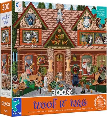 Ceaco Woof N Wag North Woof Inn 300 Piece Jigsaw Puzzle - Image 1