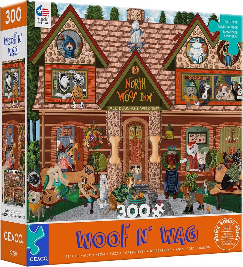 Ceaco Woof N Wag North Woof Inn 300 Piece Jigsaw Puzzle - Image 3