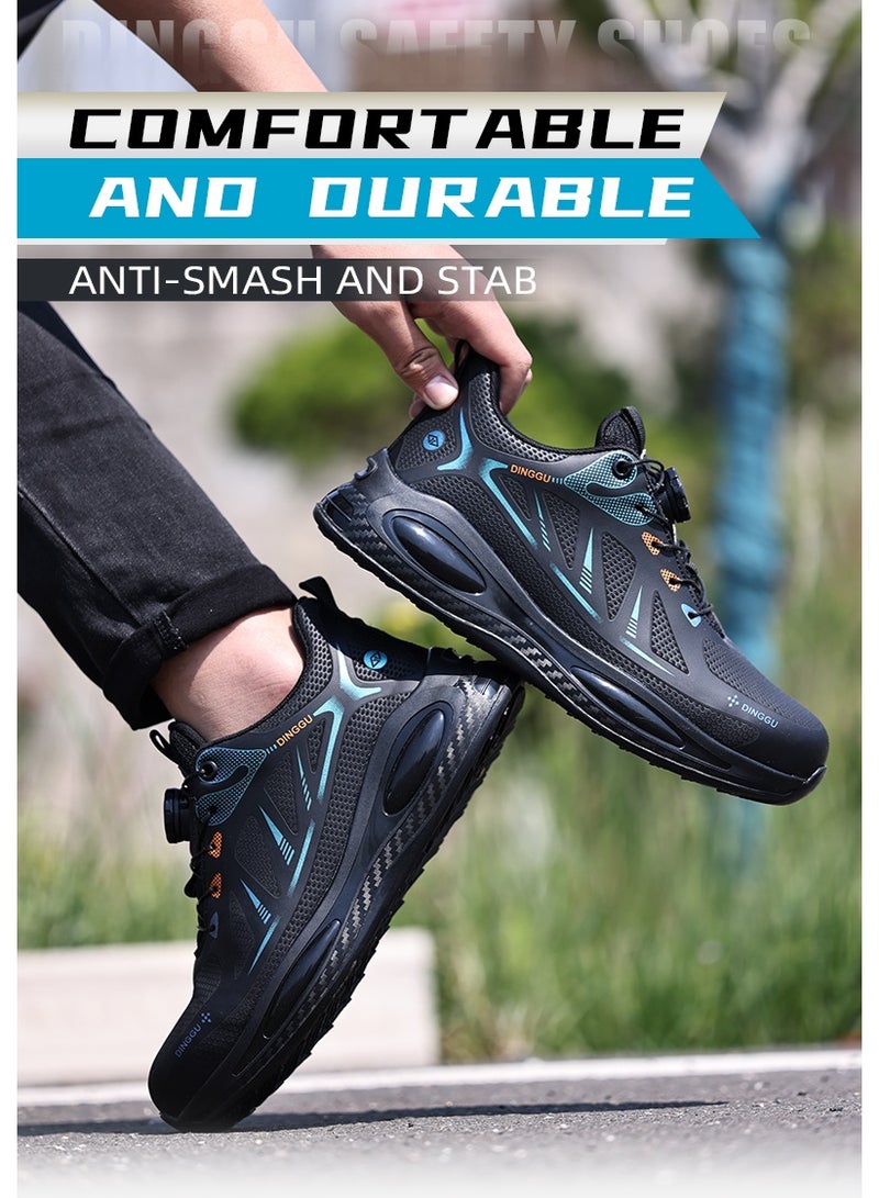 Men's steel-toe safety shoes, lightweight and comfortable, puncture-proof and slip-resistant, wear-resistant and durable, comfortable for long periods of standing, lightweight and breathable, work shoes that can also be worn as fashionable athletic shoes. - Image 1