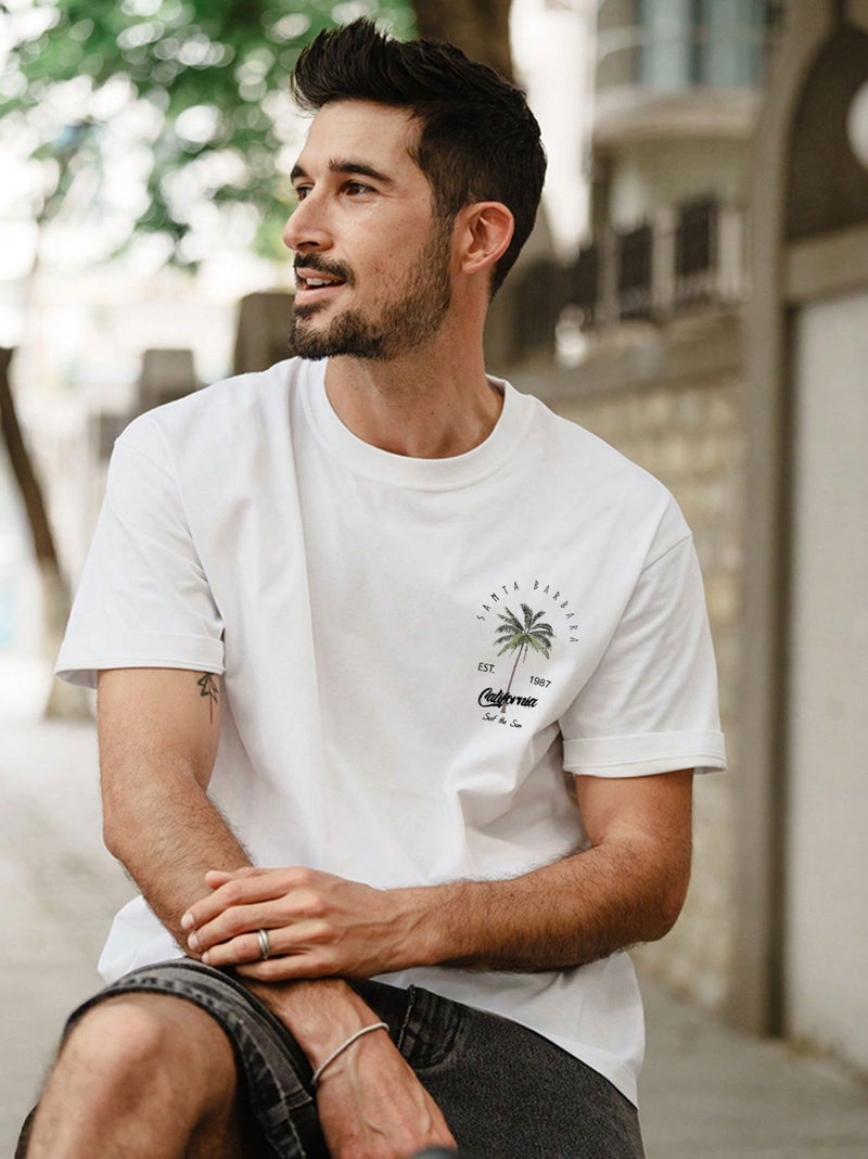 Short-Sleeved T-Shirt Men'S Korean Style Ins Style Student Casual Top Summer All-Match Half-Sleeved Hip-Hop Round - Image 5