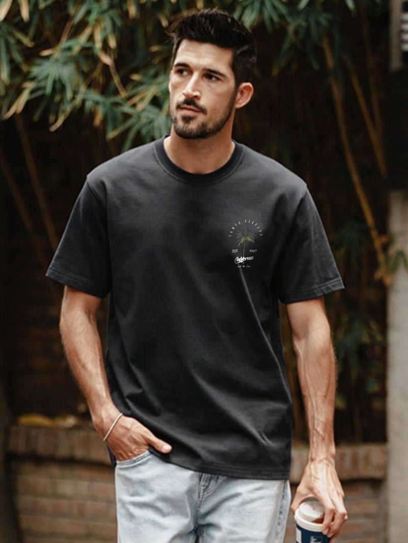 Short-Sleeved T-Shirt Men'S Korean Style Ins Style Student Casual Top Summer All-Match Half-Sleeved Hip-Hop Round - Image 4