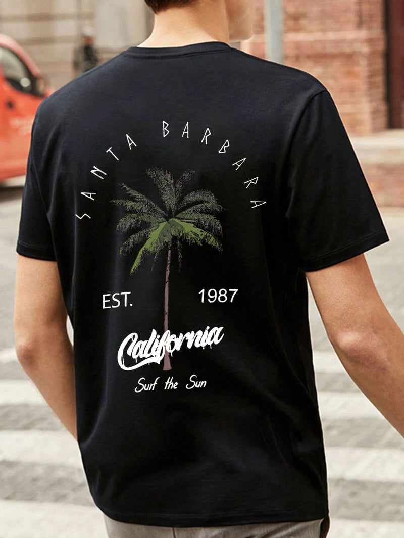 Short-Sleeved T-Shirt Men'S Korean Style Ins Style Student Casual Top Summer All-Match Half-Sleeved Hip-Hop Round - Image 2