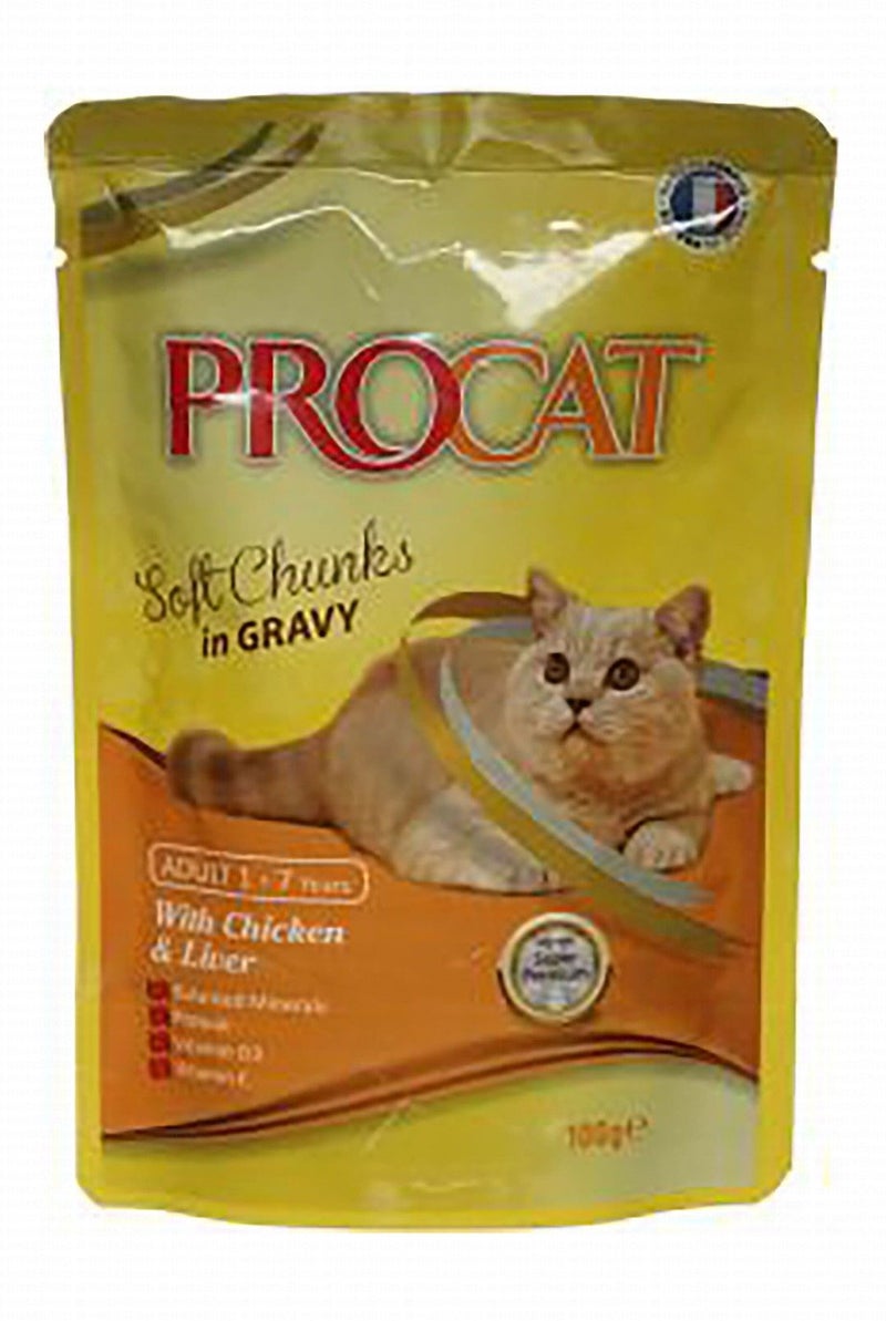 PROCAT Wet Cat Food with Chicken for Adult Cats - 100 gr