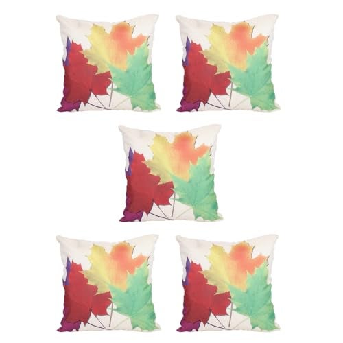 ROMEE Designer Floral Printed Cushion Covers 16 inch x 16 inch Set of 5 | Decorative Square Jute Throw Pillow/Cushion Cover for Living Room, Sofa, Couch, Bedroom (White) - Image 4