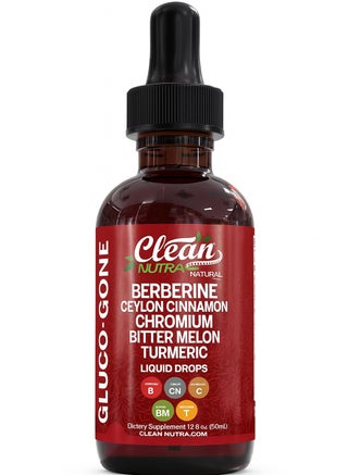 Clean Nutraceuticals Clean Nutra Berberine with Ceylon Cinnamon Supplement Liquid Drops + Bitter Melon Extract, Glucomannan, Gymnema, Chromium, Turmeric, Organic Panax Ginseng, Moringa GLP-1 Support | Best Price KSA