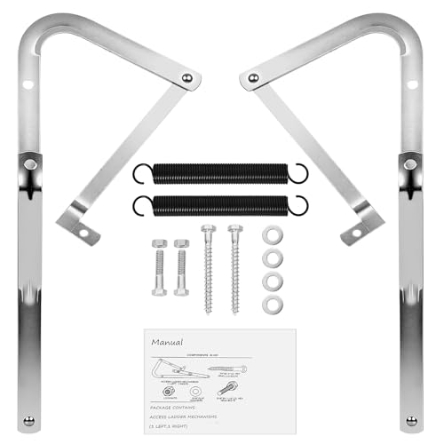 Lynzro Heavy Duty 55-1 Attic Ladder Spreader Hinge Arms with Springs,Compatible with Werner (Mk1 Thru Mk3),A2208 A2210 A2508 A2510 W2208 W2210 W2508 W2510, MFG 2006 and Older, Thick Galvanized Material - Image 1