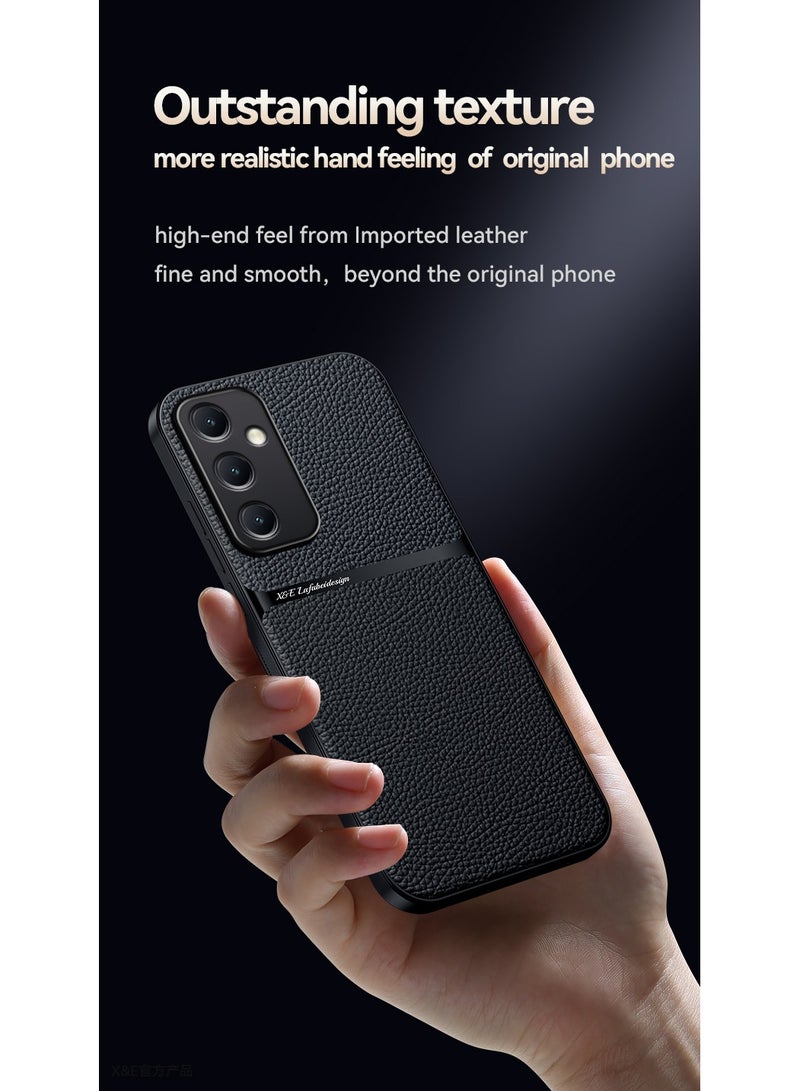 Phone Case Cover Leather TPU Back Case Cover shock resistant Compatible with samsung Galaxy a54 (Black) - Image 5