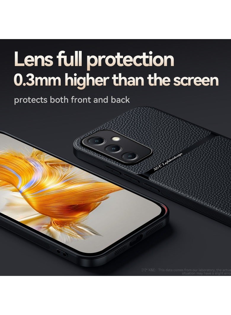 Phone Case Cover Leather TPU Back Case Cover shock resistant Compatible with samsung Galaxy a54 (Black) - Image 3