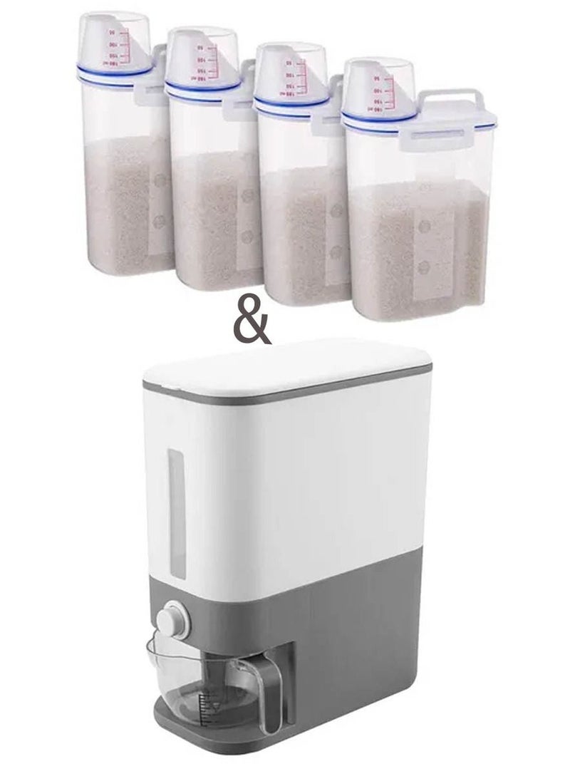 co arma - 5-Piece Rice and Cereal Storage Container Set with Measuring Cup - Image 1