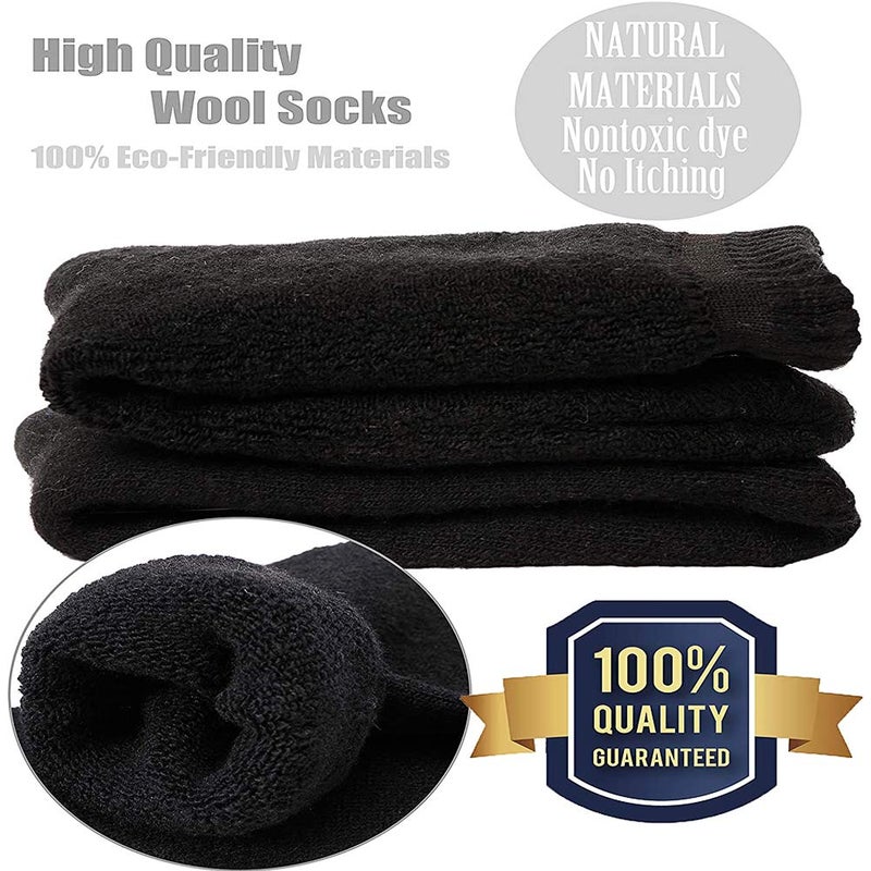 Yoicy Mens Heavy Thick Wool Socks - Soft Warm Comfort Winter Crew Socks (Pack of 3/5),Multicolor,One Size 7-12 - Image 5