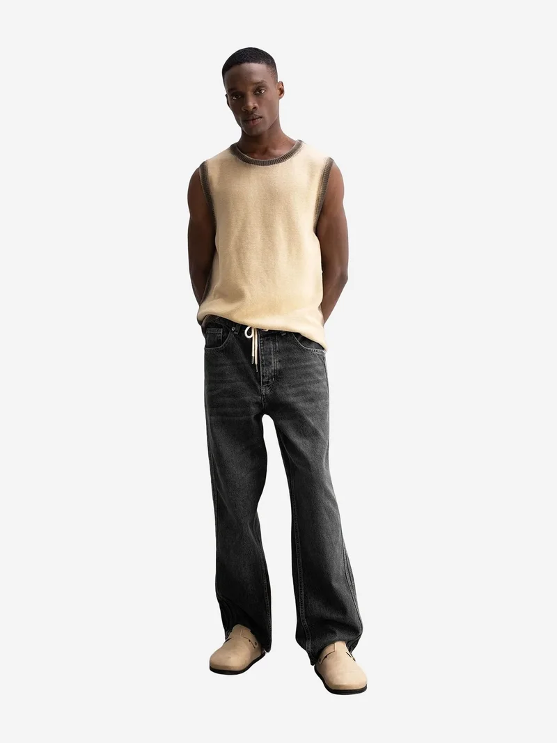 Giesto GIESTO Regular Fit Denim Pants with Stripes