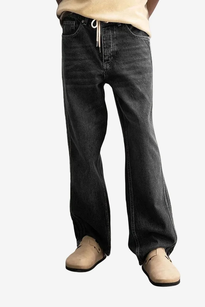 GIESTO Regular Fit Denim Pants with Stripes