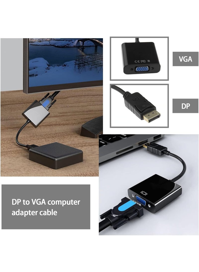 JAJEEK DP to VGA Converter, DisplayPort to VGA Adapter, DP To VGA Male to Female Adapter for DP Port Devices,Computer and Older Generation PC, Black - Image 4