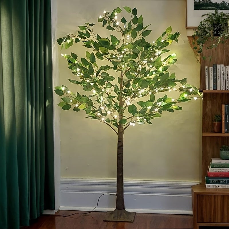 5ft USB Artificial Lighted Ficus Tree Floor Lamp for Home Holiday Decor - Image 5