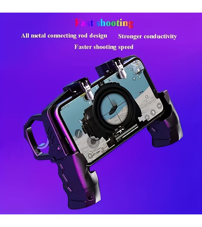 Black Ergonomic Phone Grip Wireless Mobile Game Controller with Trigger for PUBG - Image 3