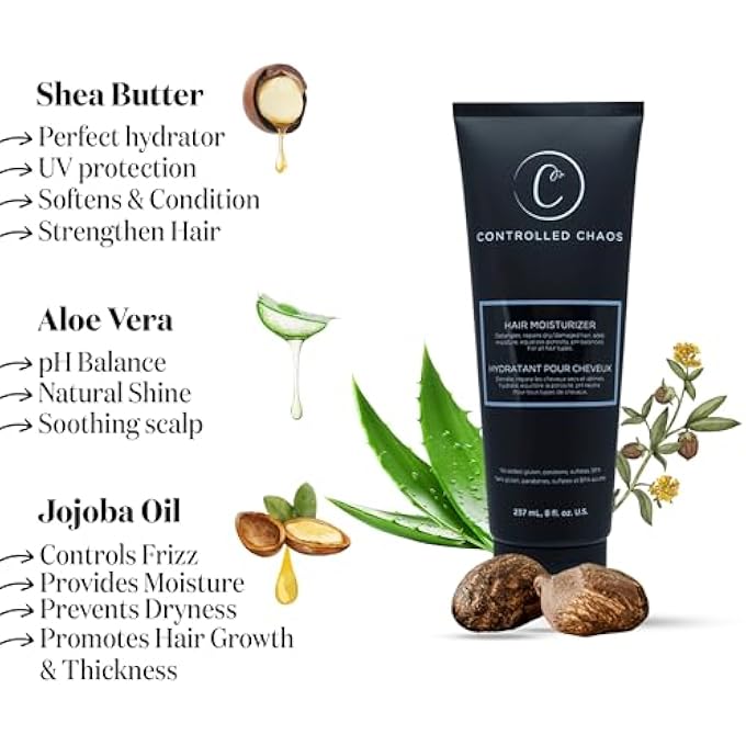 Controlled Chaos LEAVE-IN HAIR CONDITIONER FOR CURLY HAIR, 8OZ - PARABEN & SULFATE FREE, MOISTURIZES & DEFINES EXTRA DRY, CURLY & COARSE HAIR - Image 3