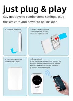 General Mobile WiFi Router 4G LTE 5G WiFi Hotspot 300Mbps modem Up to 10 devices SIM card slot 3200mAh battery Wireless portable WiFi device for Asian travel  - Image 3