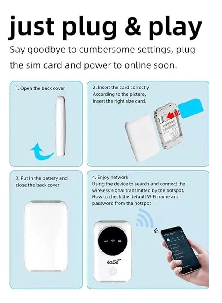 General Mobile WiFi Router 4G LTE 5G WiFi Hotspot 300Mbps modem Up to 10 devices SIM card slot 3200mAh battery Wireless portable WiFi device for Asian travel  - Image 3