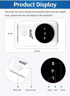 General Mobile WiFi Router 4G LTE 5G WiFi Hotspot 300Mbps modem Up to 10 devices SIM card slot 3200mAh battery Wireless portable WiFi device for Asian travel  - Image 5