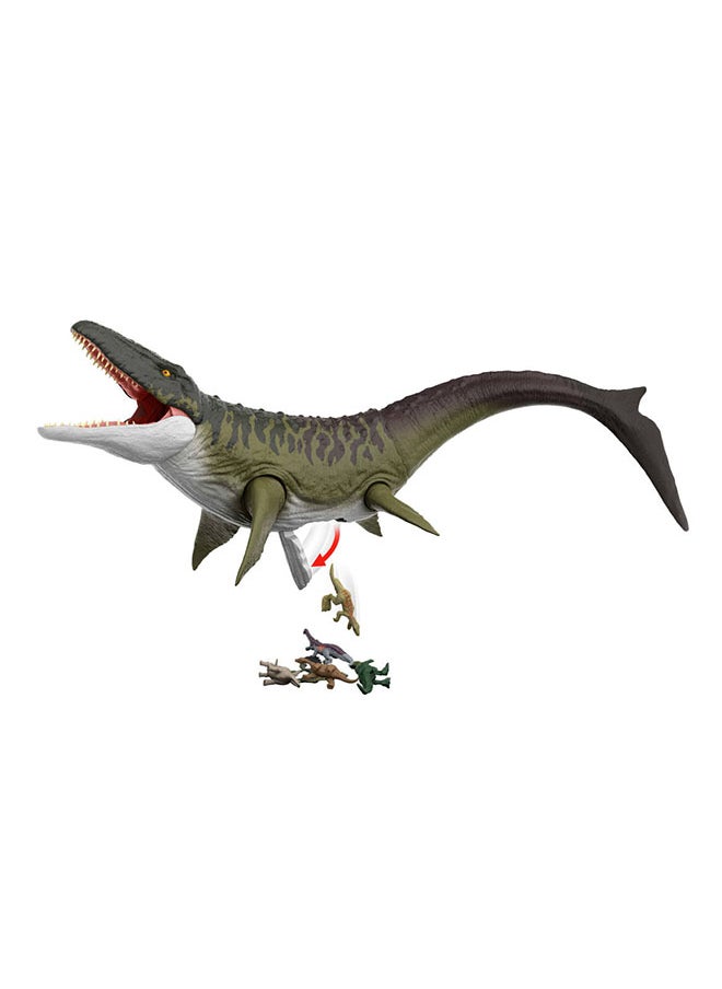 JURASSIC WORLD Mattel Rebirth Super Colossal Mosasaurus Action Figure, Dinosaur Toy With 2 Attack Actions, Movie-Accurate & Posable  - Image 4