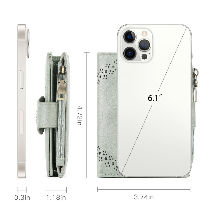 SENDEFN Small Wallets for Women Bifold RFID Blocking Leather Card Holder Compact Wallet with Zipper Coin Pocket - Image 4