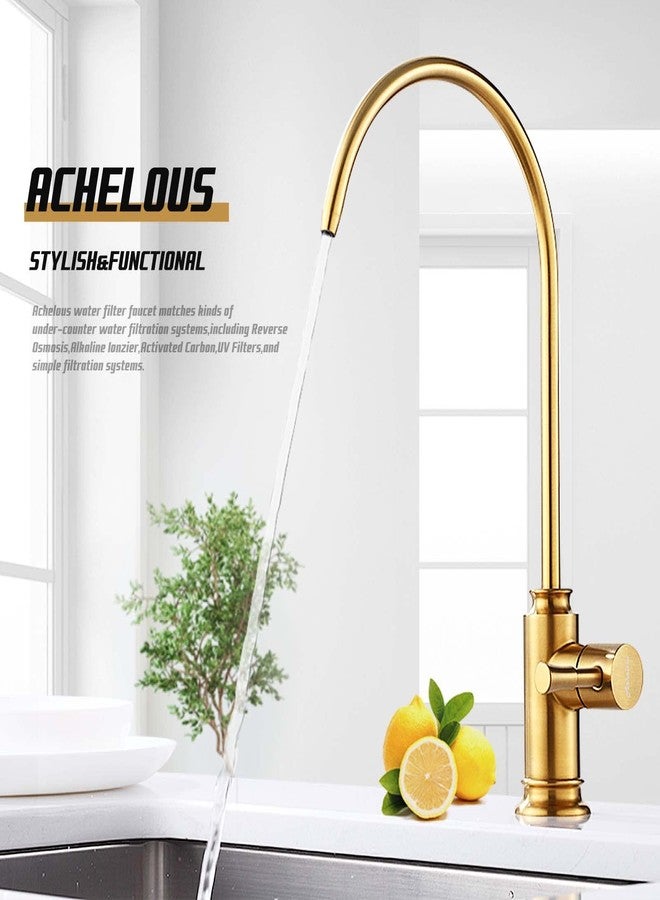Achelous Brushed Gold Kitchen Water Filter Faucet,Stainless Steel Lead-Free Drinking Water Faucet Fits Reverse Osmosis Units or Filtration System in Non-Air Gap - Image 3