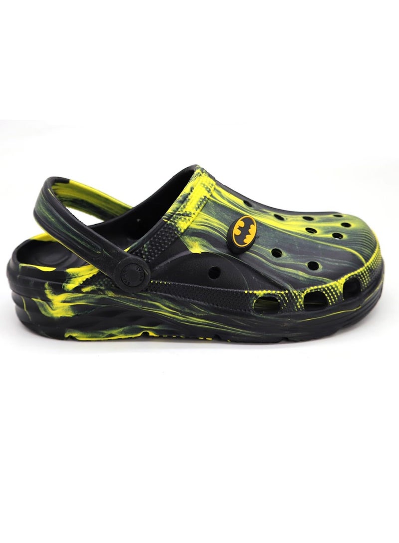 SVAAR Batman Men's Marble Effect Clogs with Authentic Batman Charms and Adjustable Back Strap Black - Image 4