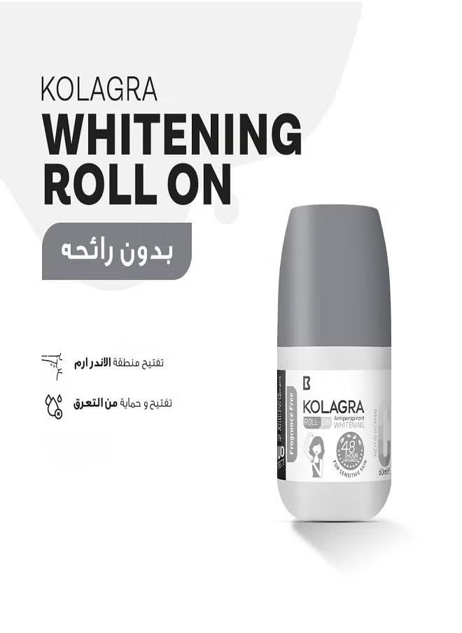KOLAGRA - Whitening Roll-On Antiperspirant Fragrance Free 60 ml - Image 1