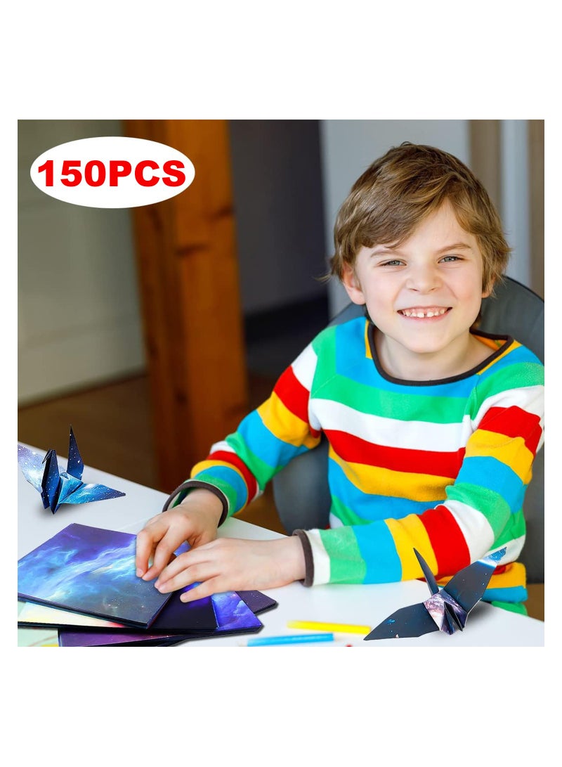 SYOSI 150 Sheets Origami Paper Colored Double Sided Printed Scrapbook Paper Square Galaxy Outer Space Starry Easy Folding Kindergarten Handmade Art Craft Star Paper 7.87x7.87 inch - Image 4