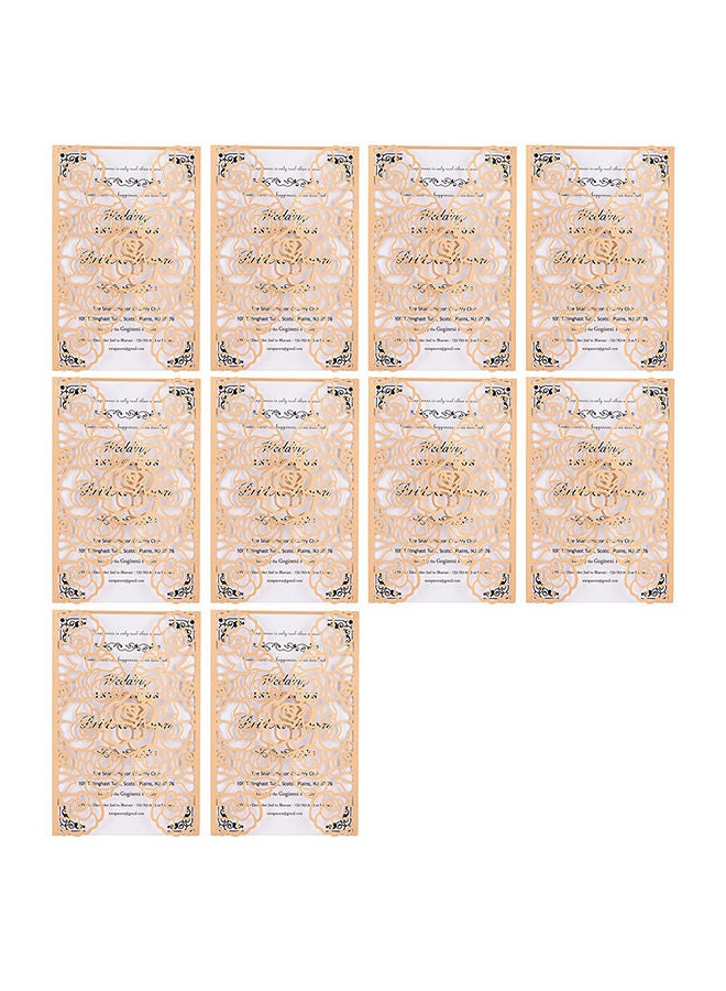 NIBEMINENT 10-Piece Pearl Paper Floral Invitation Card - Image 1